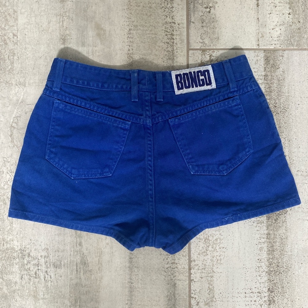 1990S Vintage rare BONGO cobalt blue high waisted denim shorts